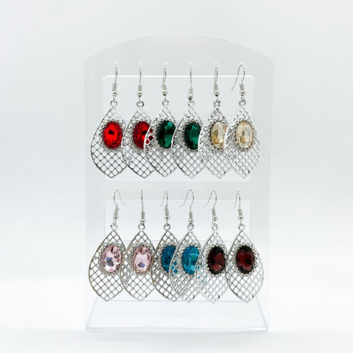 6 Aros Colgantes Con Strass Cubic Bijouterie (mod.4) 