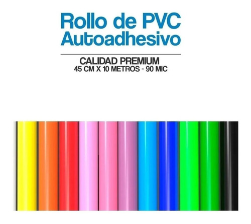 Papel Contact Autoadhesivo Colores Lisos Rollo De 0.45x5mts