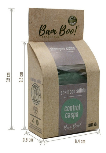 Imagen 9 de 10 de Shampoo Sólido Artesanal Control Caspa 80 G Bam Boo!