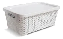 Comprar Canastos Organizador Plastico Apilable Rattan Tapa Mediano Bajo Colombraro