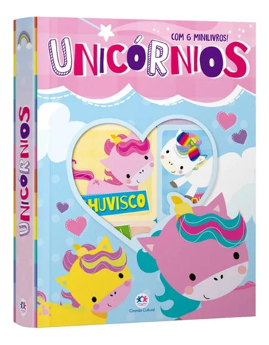 Livro Infantil Menina Box 6 Minilivros Unicórnios 0-3 Anos