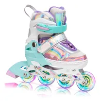 Comprar Skate Gear Rainbow Adjustable Light Up Inline Roller Skates 