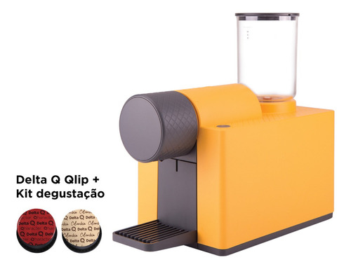 Cafeteira Delta Q Qlip automática amarela para cápsulas monodose 127V