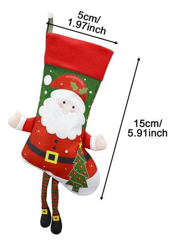 Calcetín Navideño, Bolsa De Regalo Para Dulces, Calcetín