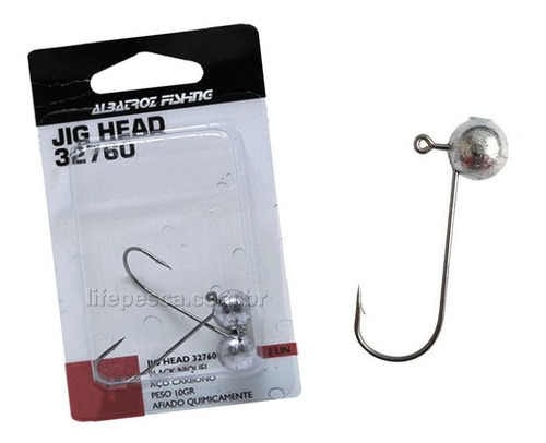 Anzol Jig Head Albatroz 32760 Niquel N° 4/0 (10gr) - 2 Peças