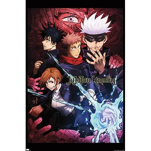 Póster De Pared Inglés De Jujutsu Kaisen, 22,375  X 3...