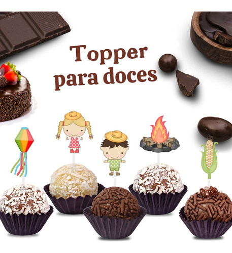 50 Topper Tags Para Doces Festa Junina Aniversário