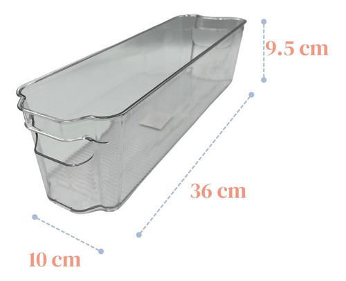 Imagen 3 de 9 de Organizador Para Refrigerador Plástico Transparente 36 Cm