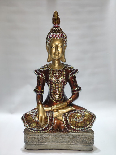 Imagem 1 de 4 de Buda Tailandês Em Gesso - 42cm
