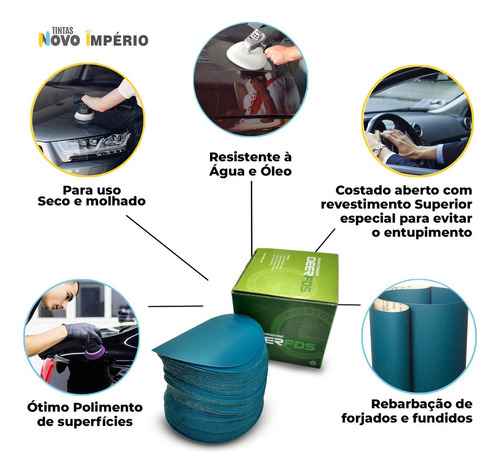 Kit 05 Disco Lixa Hookit Com Velcro Deerfos P1500 E P2000