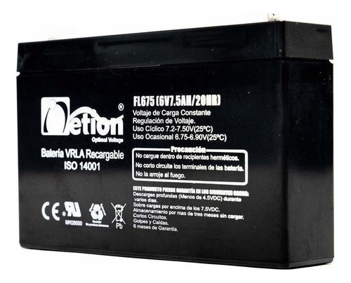 Bateria Vrla Netion 6v 7.5ah Recargable Sellada