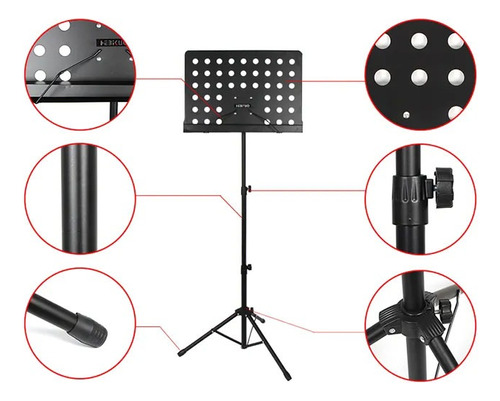 Atril Soporte Para Partituras Con Apoyo Y Agarre 139cm 