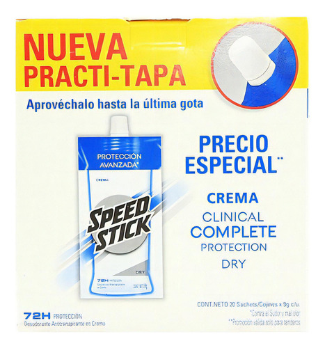 Desodorante Speed Stick Clinical Caja 20 Sobres Crema