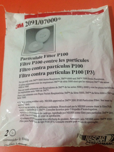 Filtro P/mascarilla 3m, Mod. 2091 Y 2071.