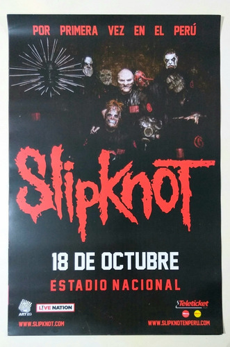 Poster  Slipknot Concierto Lima 