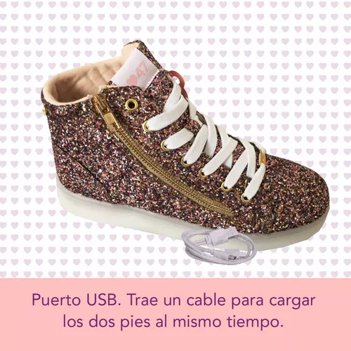 Zapatillas Botitas 47 Street Glitter Led 47stxl134 |