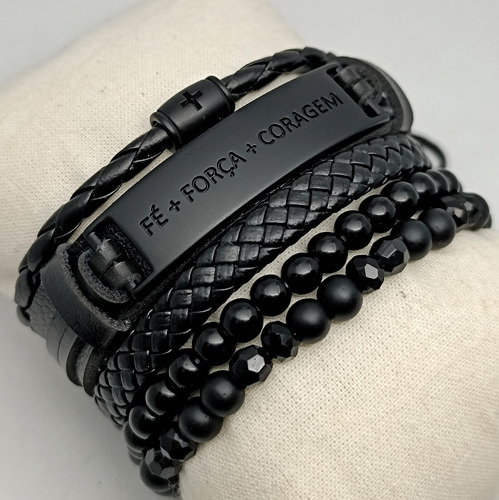 Kit De Pulseiras 3 Virtudes Black