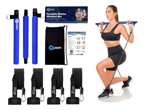 Quindi Kit De Barra De Pilates Con Bandas De Resistencia (2