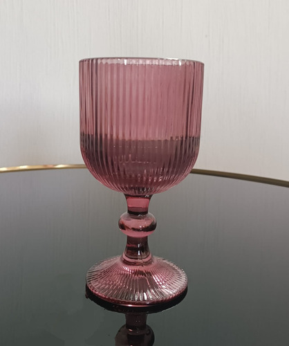 Set 6 Copas 325 Ml Cristal Vidrio Colores Vintage Labrado