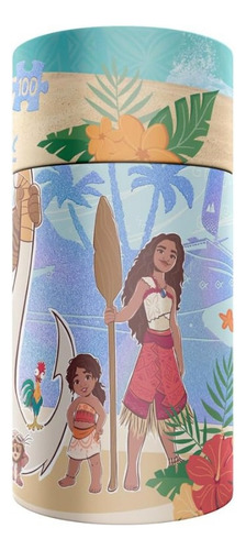 Rompecabezas Disney Moana 2 En Cilindro 100 Pzs Novelty