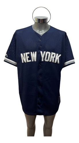 Jersey Majestic Mlb Beisbol Yankees Nueva York Alterno Azul