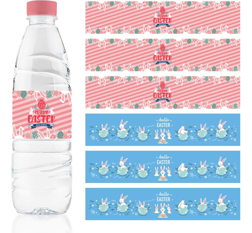 Etiquetas Para Botellas De Agua Con Temática De Pascua, 48 U