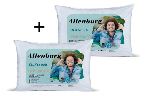 Almohada Antialérgica Lavable 100% Poliéster Set 2 Almohadas Color Blanco