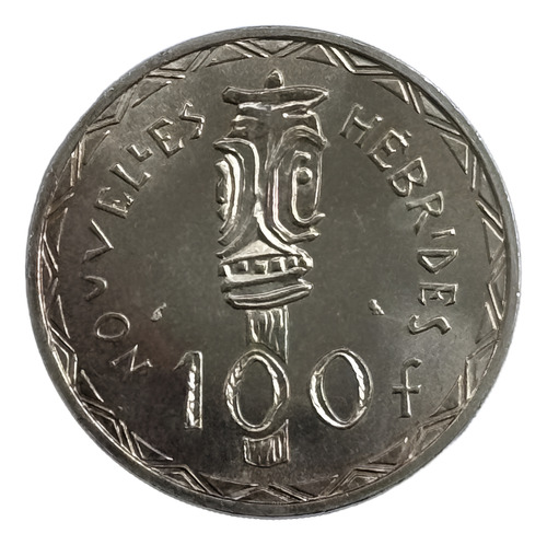 Colonia Francesa Novas Hébridas 100 Francos 1966 Prata 0,835