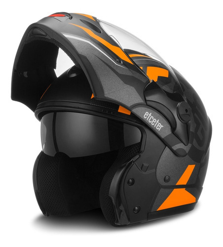 Capacete Escamoteável Captiva Stronger Faster Fosco Etceter Cor Laranja Tamanho do capacete 62