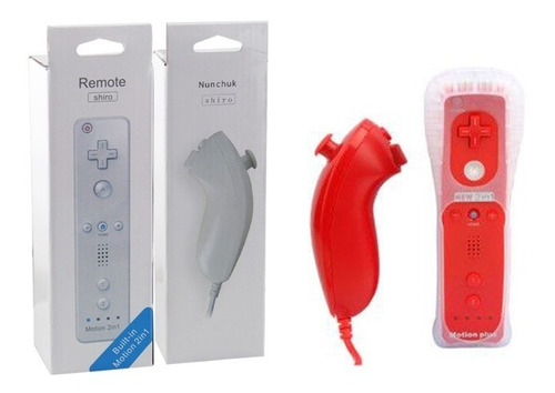 Control Wii Joystick Wiimote Mando + Motion Nunchuck Rojo
