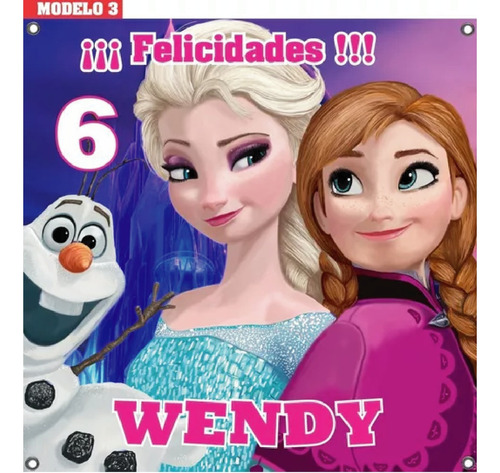 Frozen Lona Personalizada 1x1m Fiesta