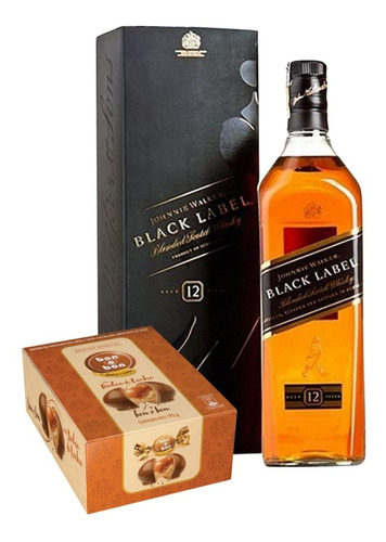 Whisky Johnnie Walker Black Label 1l + Bon O Bon Ddl Caja