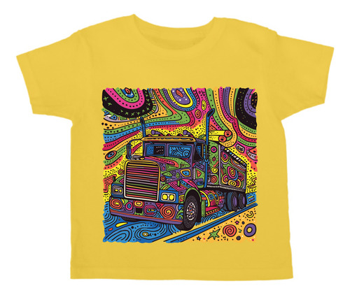 Playera Camíon Colorido - Arte Naif - Truck