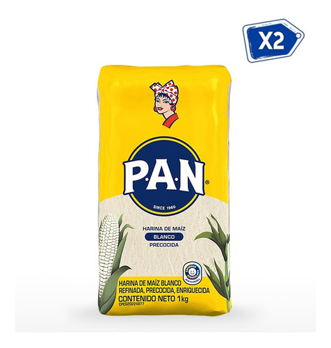 Harina Pan Maiz Blanco 1kg X 2 Unidades