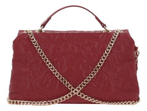Bolso Tipo Crossbody Gorétt Capitonado Shantal P25 Rojo Lisa Oro Rojo