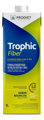 Trophic Fiber Prodiet Nutrição Enteral E Oral S/ Baunilha 1l