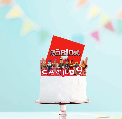 Imagen 1 de 7 de Roblox Adornó Para Tortas Cake Topper Personalizado