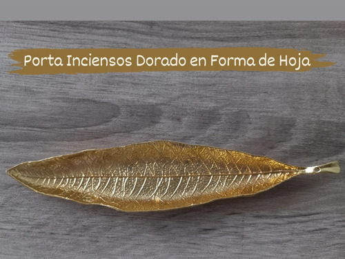 Portainciensos Dorado En Forma De Hoja De Aleación De Zinc