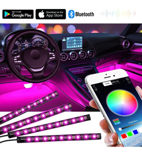 Strobo Automotivo Luz Led Neon Interno Rgb Ritmo Musica App 