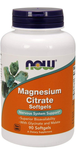 Now Citrato De Magnesio 200mg(90cap) Sabor Sin Sabor