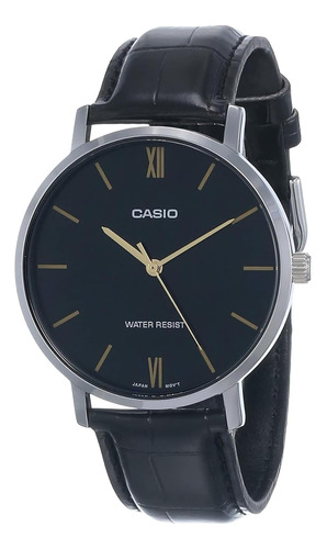 Casio Mtp-vt01l-1b Reloj Analógico Minimalista Con Correa De