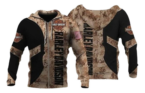 Sudadera Con Capucha Unisex Estilo Harley Davidson An Americ