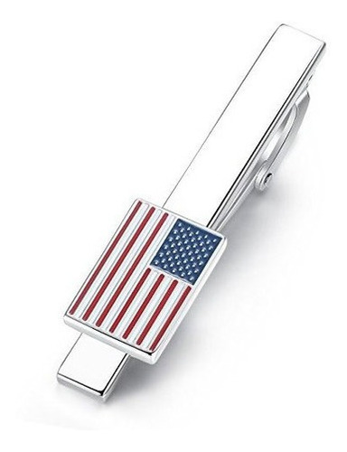 Miel Oso Mens Tie Clip Bar  Estrellas Y Rayas Bandera Americ