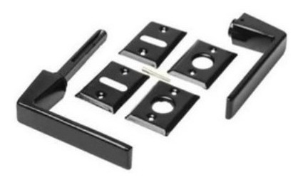 Imagen 5 de 8 de Manija Picaporte Aluminio Biselada C/bocallaves Negro/blanco
