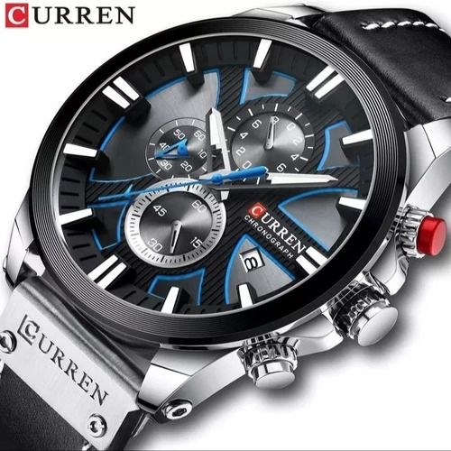 Relógio Masculino Curren Original Esportivo Couro S.20