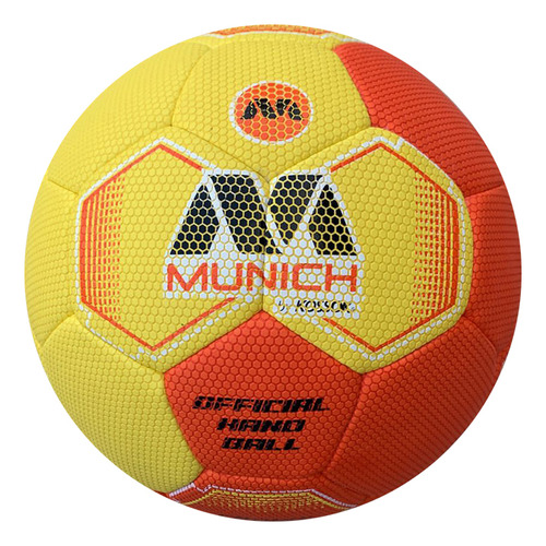 Pelota De Handball Munich Crobit Grip Pu Costura Hibrida Color Amarillo-naranja Tamaño De La Pelota 1