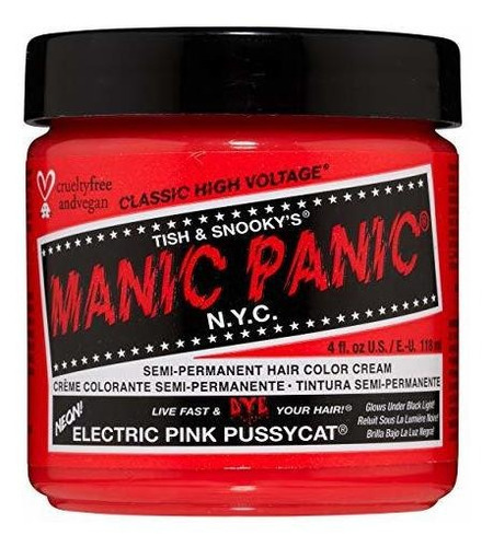 Maníaco Pánico Tinte Para El Cabello Gatito Rosa Eléctrico