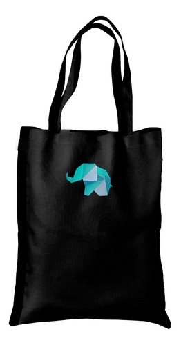 Bolsa Tote Bag Artesanal Gabardina Bordado Elefante Origami