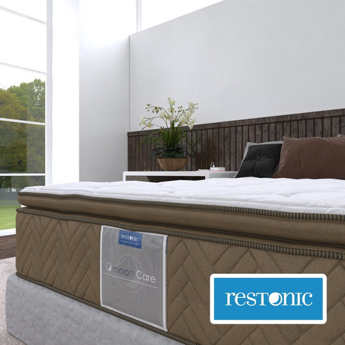Colchón Restonic Matrimonial Con Resortes + 4 Almohadas Std