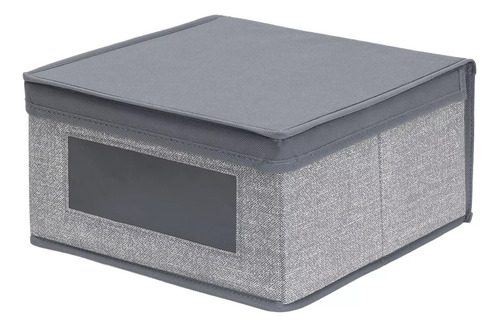 Caja Organizadora Tela Ropa Placard C/ Tapa Gris Tuyu Home